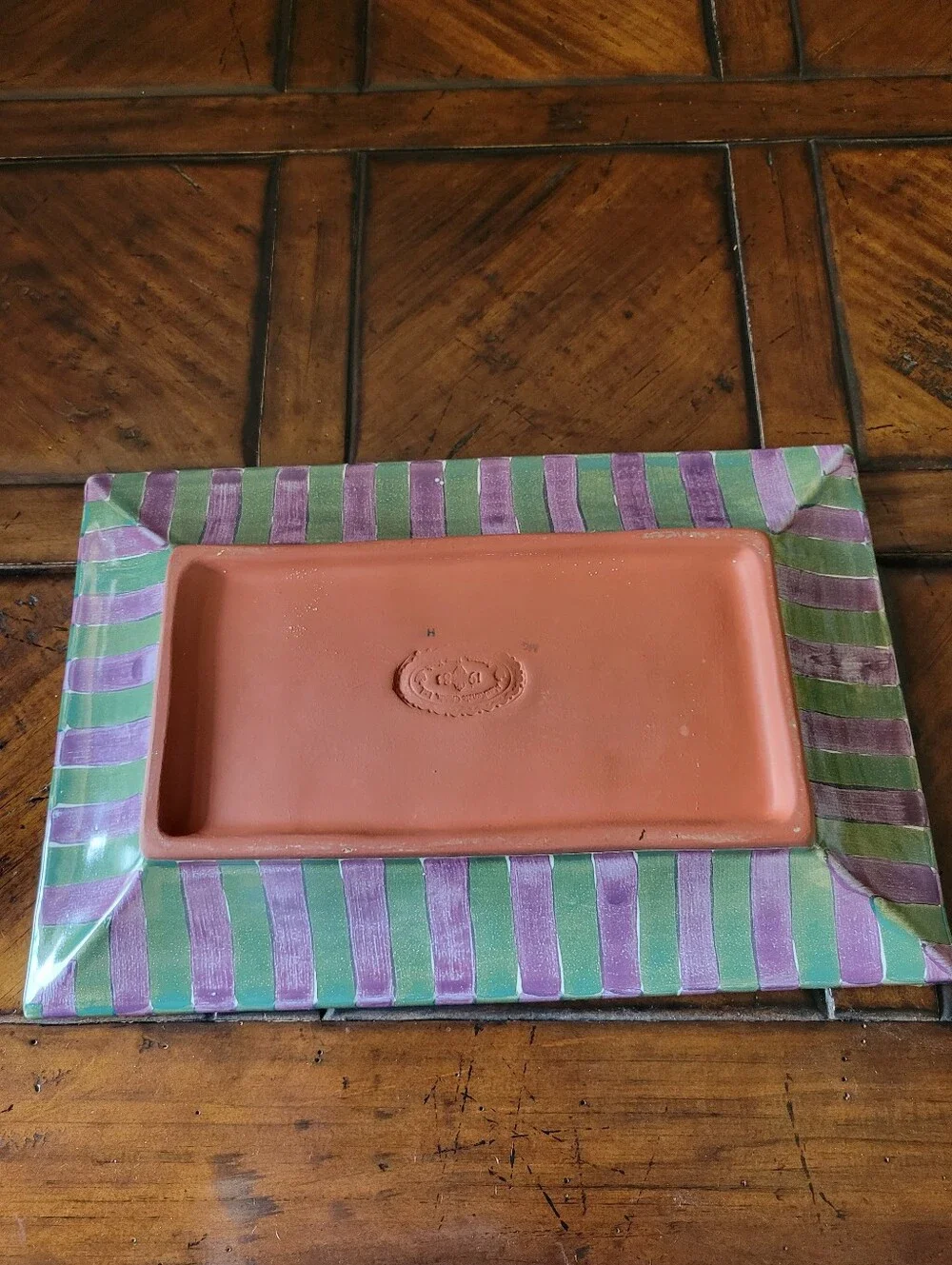 Mackenzie Childs Decorative Yellow Floral Ceramic Serving Tray